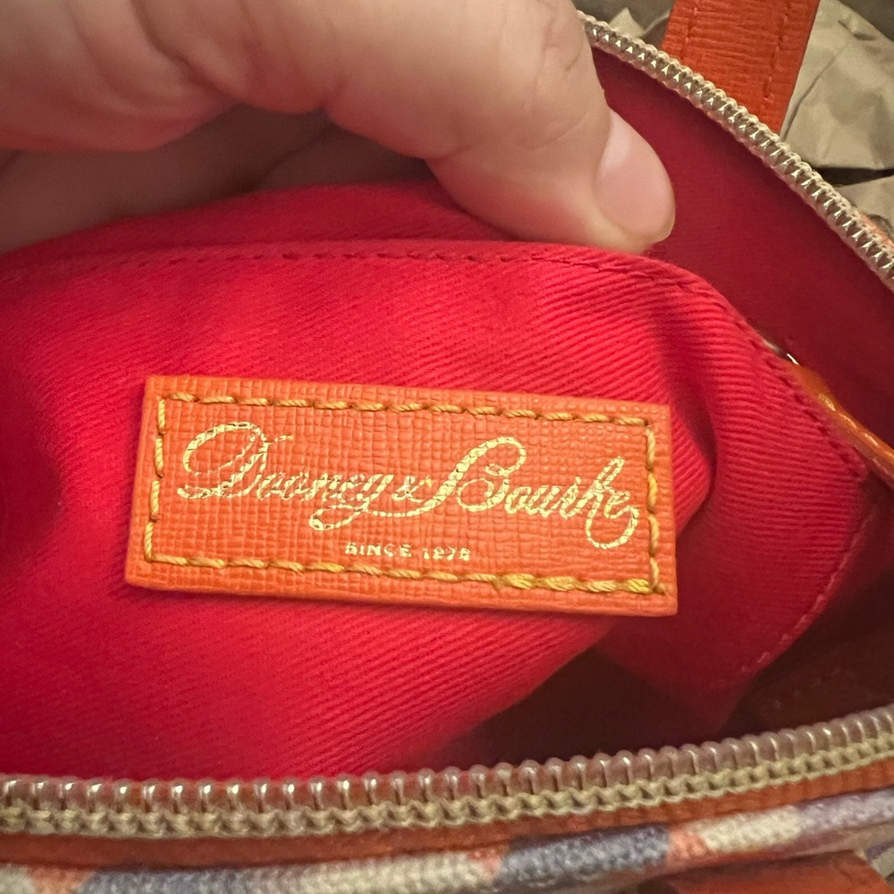 Dooney & Bourke Orange and Blue Checkered Women's Bag - Picture 4 of 6